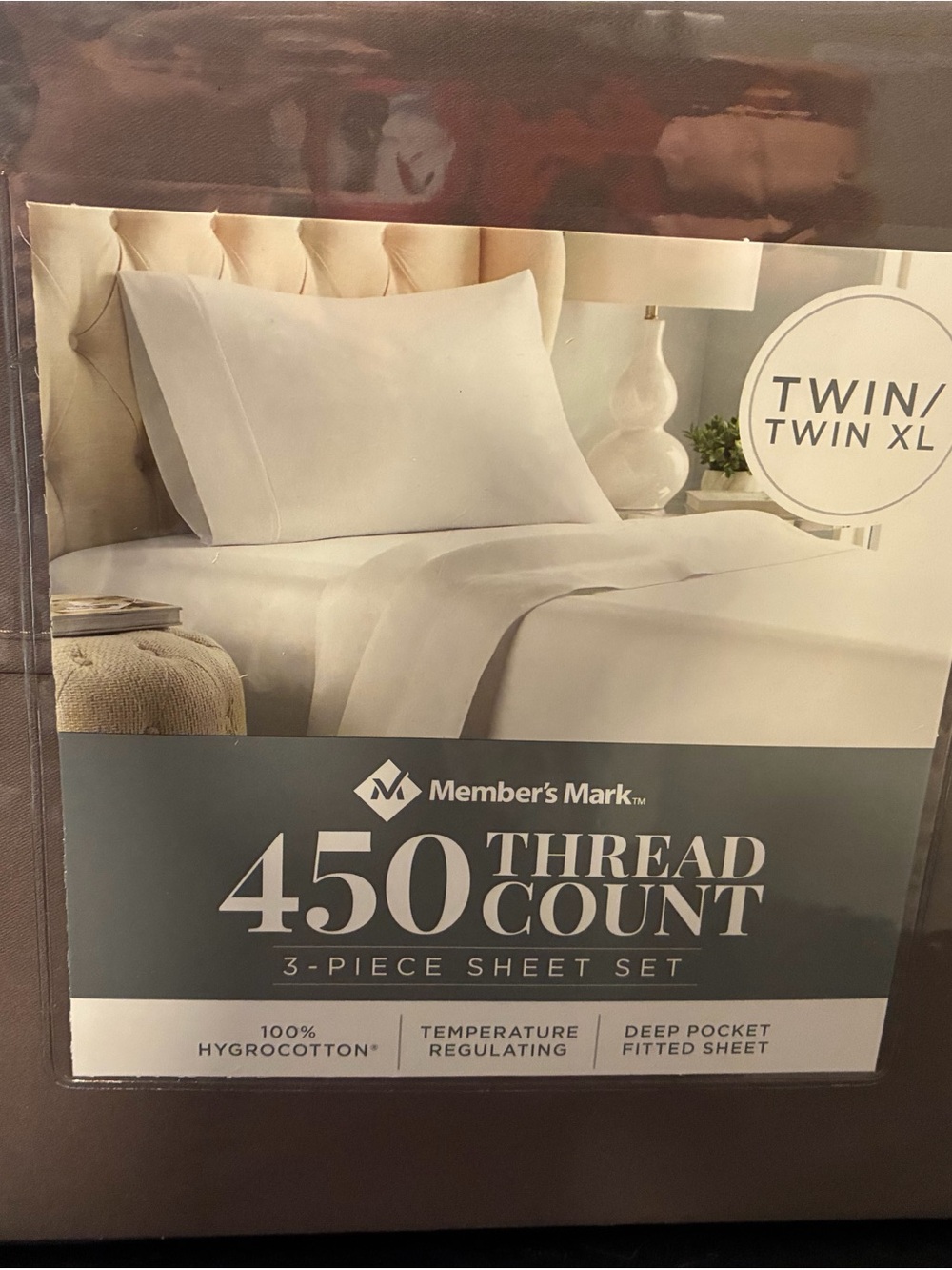 Member's Mark 450-Thread Count 3-Piece Twin/Twin XL Sheet Set - White